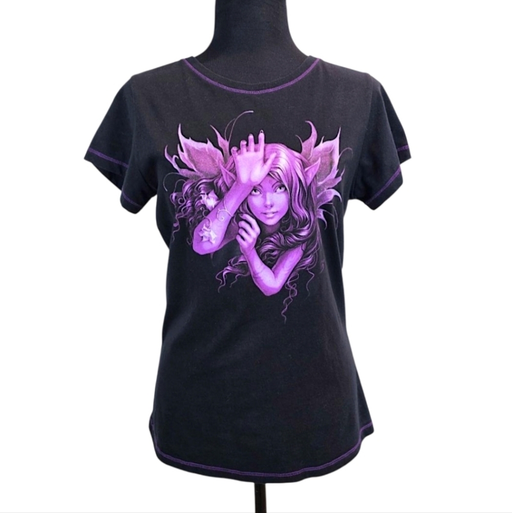 Vtg Trick Los Angeles Fairy Tee Purple XL